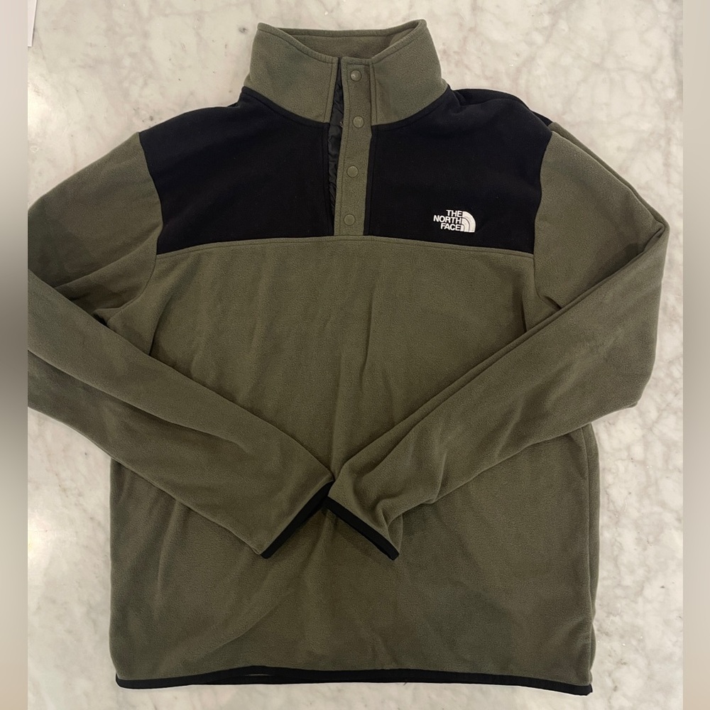 The North Face Olive and Black Fleece Jacket